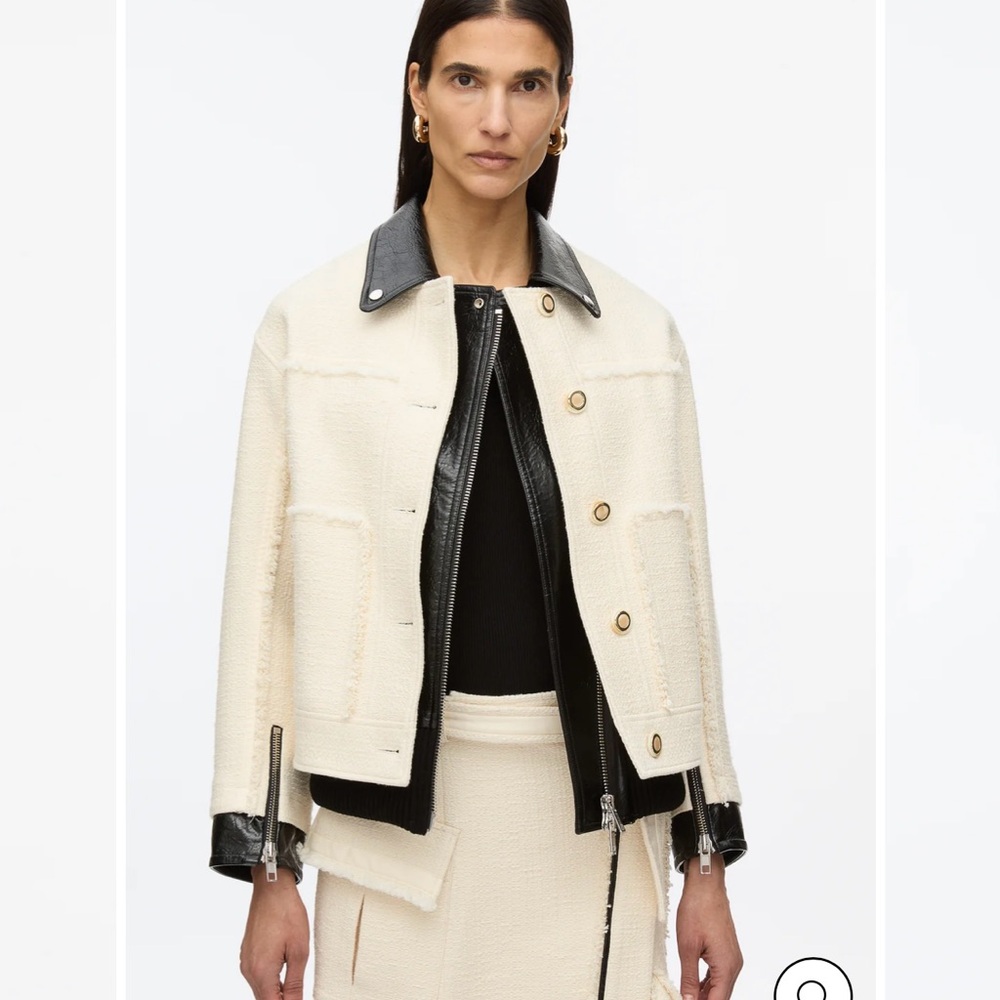 3.1 Phillip Lim Black and Cream Teddy Jacket